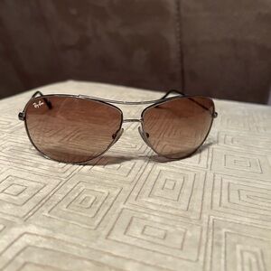 Ray-Ban Aviator Sunglasses with Tan Lenses